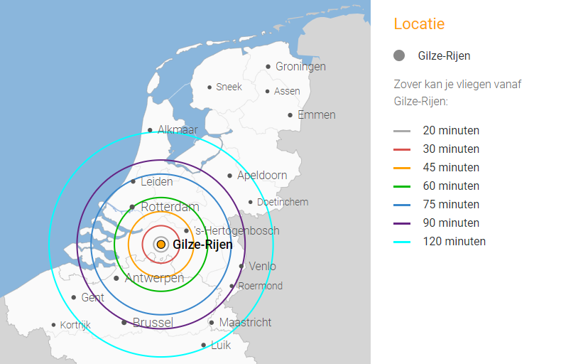 Vliegtijd en afstand